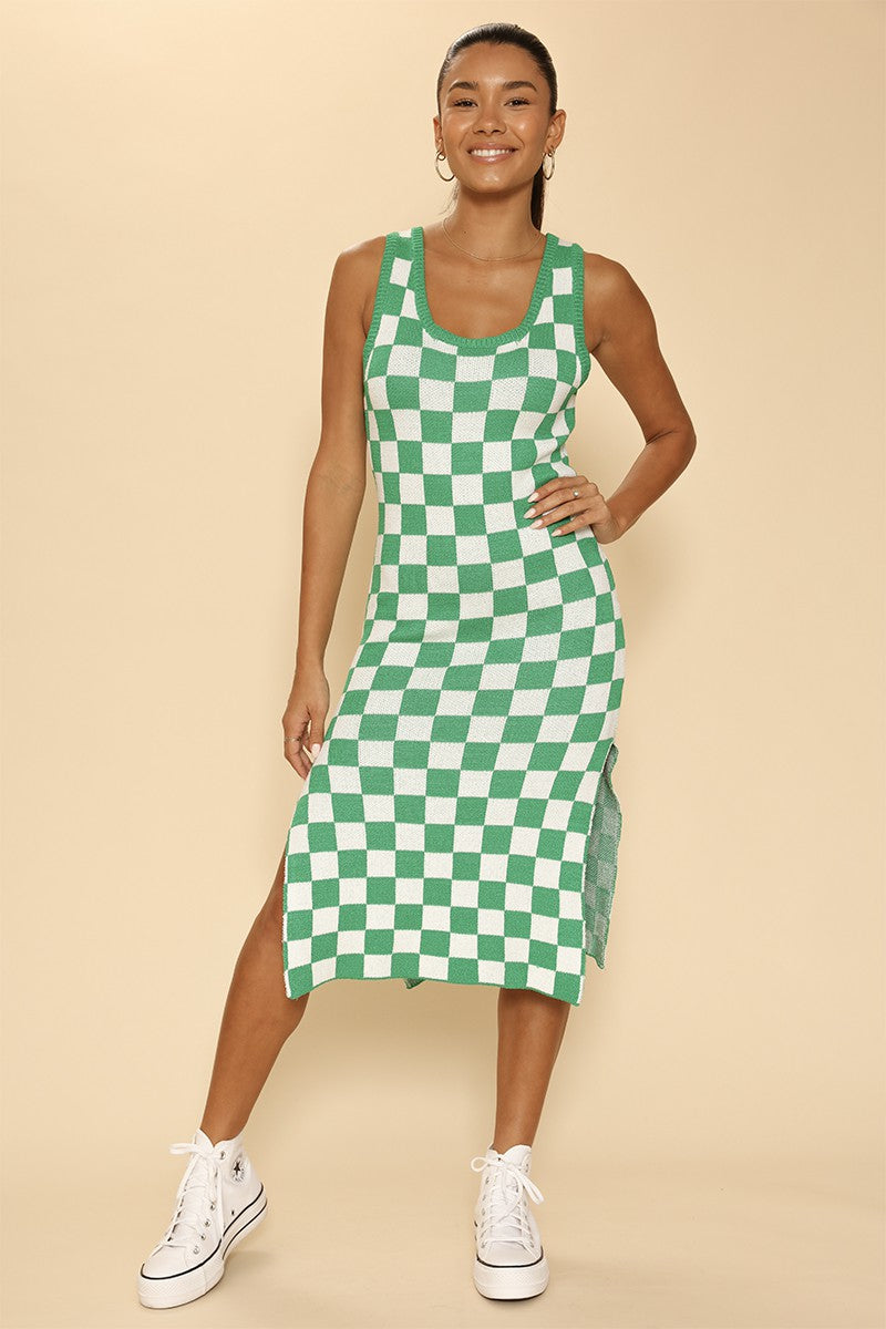 Checkered knit tank dress ShopCottonBelles Checkered knit tank dress ShopCottonBelles