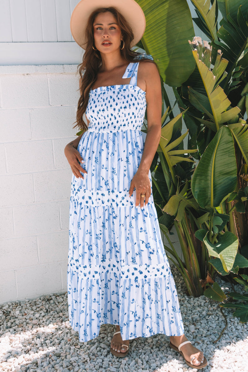 Lily Floral Smocked Tiered Maxi Dress ShopCottonBelles Lily Floral Smocked Tiered Maxi Dress ShopCottonBelles