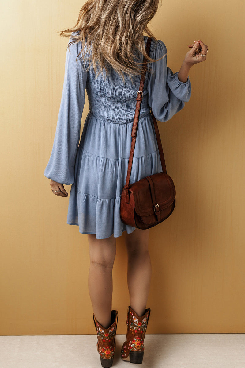 mini sweater dress women Beige Striped Fuzzy Collared Mini Sweater Dress