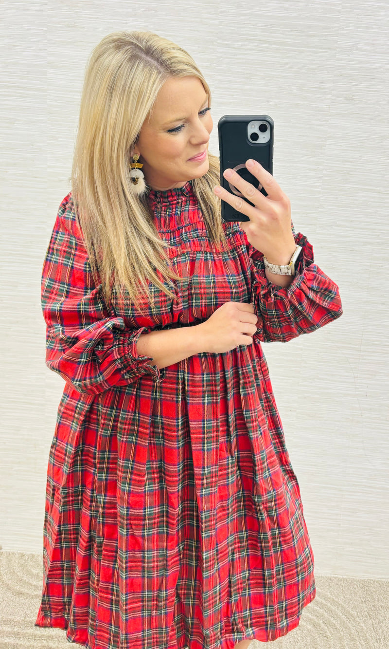 Red Plaid Holiday Dress