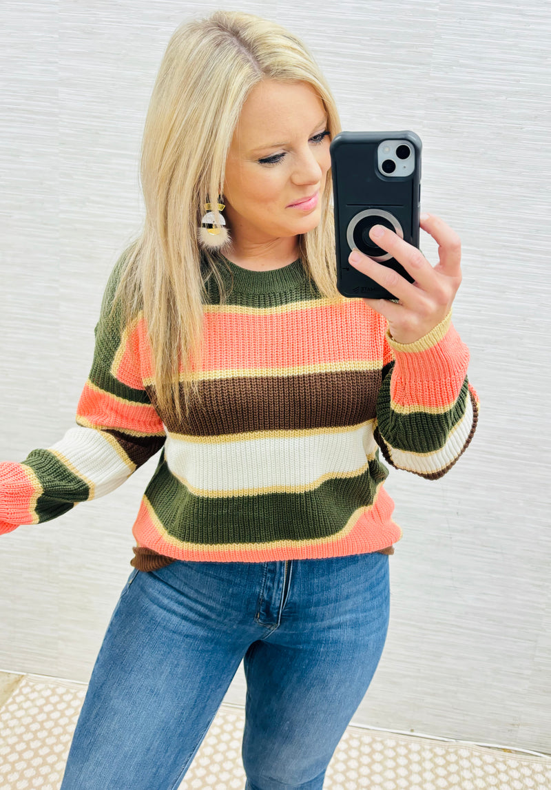 Striped Sweater Olive