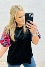 Megan Sequin Sleeves Blouse