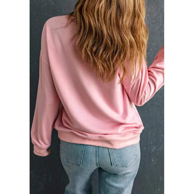 Valentine’s Day XOXO Round Neck Drop Shoulder Sweatshirt