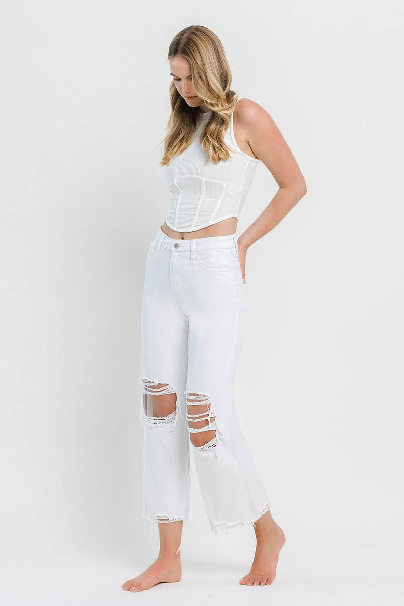 90'S VINTAGE SUPER HIGH RISE CROP FLARE