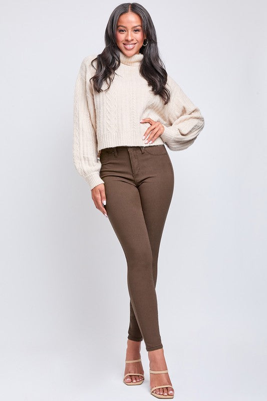 Cocoa Hyper Stretch Mid Rise Skinny