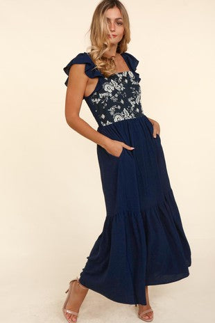 Navy Days Maxi Dress