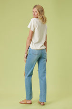 High Rise Distressed Wide Leg Jeans