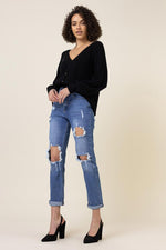 Distressed Boyfriend Jeans