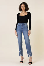 High Waisted Straight Leg Jean