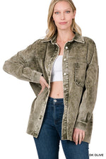 Oversized Premium Vintage Washed Corduroy Shacket