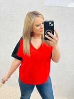 Red/Black Blouse