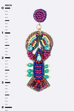 Mix Beads Crawfish Iconic Earrings