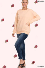 Drop Shoulder Round Neck Sweatshirt