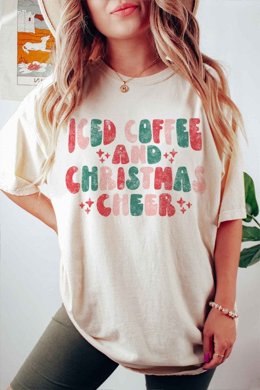 ICED COFFEE CHEERS GRAPHIC PLUS SIZE TEE / T-SHIRT