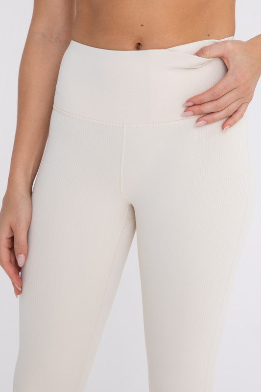 Jacquard Ribbed High-Waisted Leggings