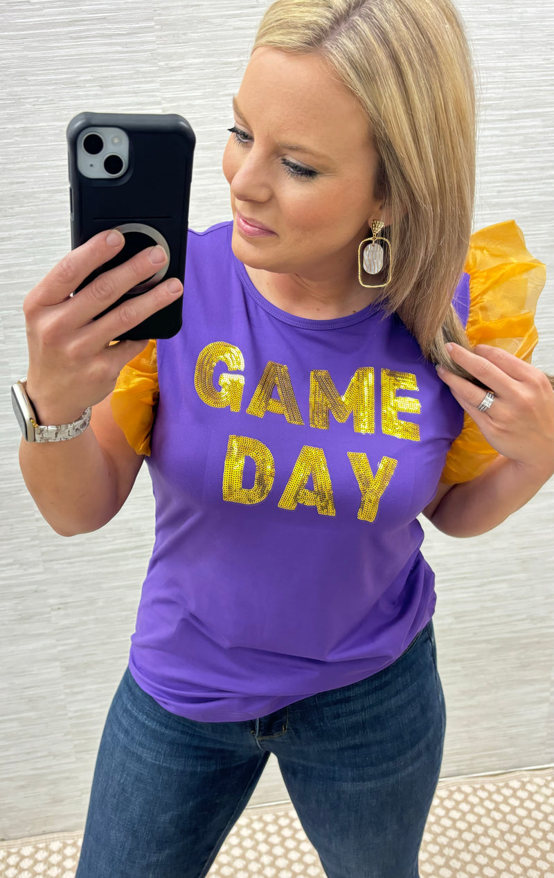 Purple/Gold Game Day Top