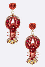 Iconic Crawfish Beaded Drop Earrings