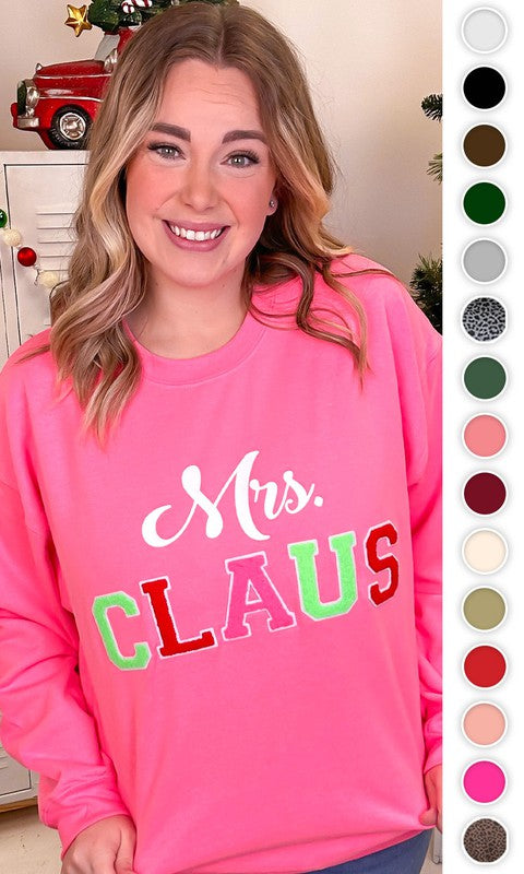 Soft Ideal Chenille Mrs. Claus Graphic Sweatshirt