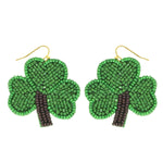 Saint Patrick's Shamrock Beaded Earrings