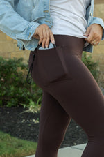 FULL LENGTH  Brown Solid Leggings