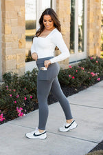 Charcoal FLEECE LINED Full Length Leggings