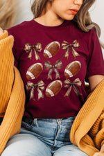 Coquette Football Bow Graphic Tee