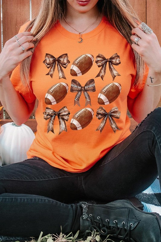 Coquette Football Bow Graphic Tee