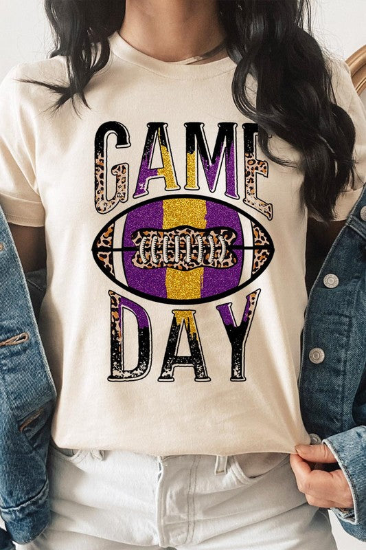 Game Day with Football Graphic Tee