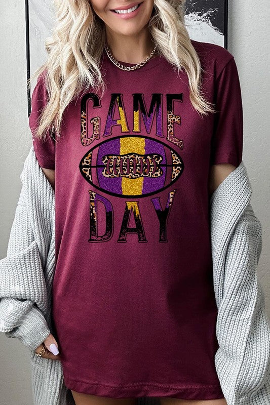 Game Day with Football Graphic Tee