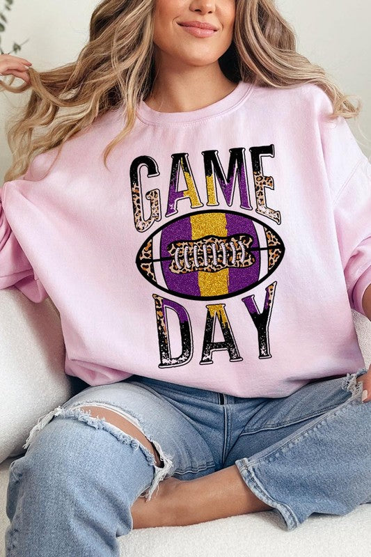 Game Day with Football Graphic Fleece Sweatshirts