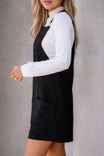 Corduroy Front Pockets Overall Dress