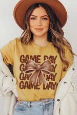 Game Day Football Bow Graphic Tee