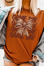 Game Day Football Bow Graphic Tee