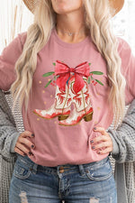 Christmas Cowgirl Boots Graphic Tee