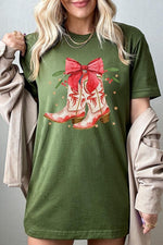 Christmas Cowgirl Boots Graphic Tee