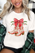 Christmas Cowgirl Boots Graphic Tee