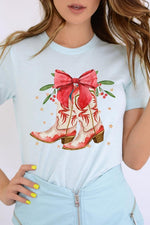 Christmas Cowgirl Boots Graphic Tee