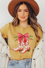 Christmas Cowgirl Boots Graphic Tee