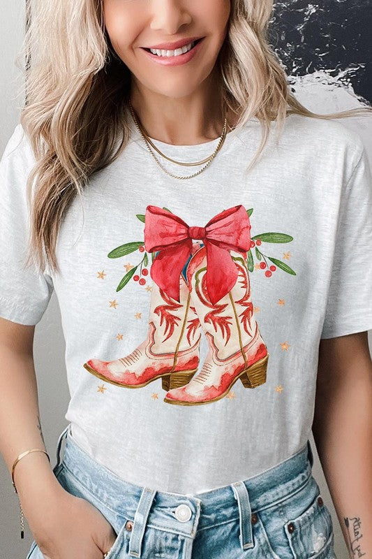 Christmas Cowgirl Boots Graphic Tee