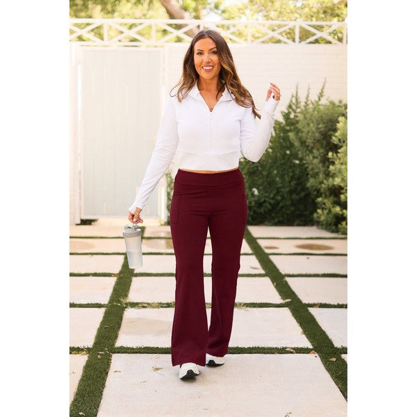 The Maeve Maroon Bootcut Leggings