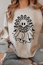 Cute Ghost Book Lover Graphic Fleece Sweatshirts