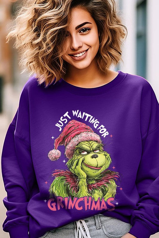 Just Waiting For Grinchmas Fleece Sweatshirts