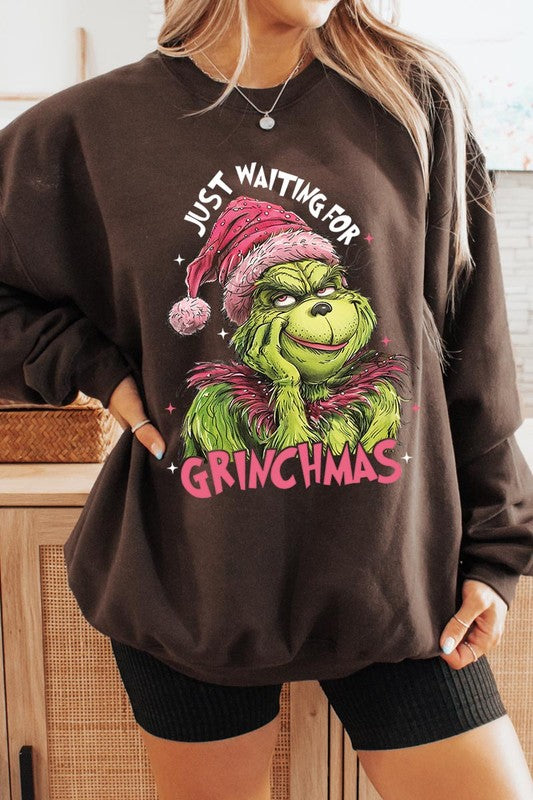 Just Waiting For Grinchmas Fleece Sweatshirts