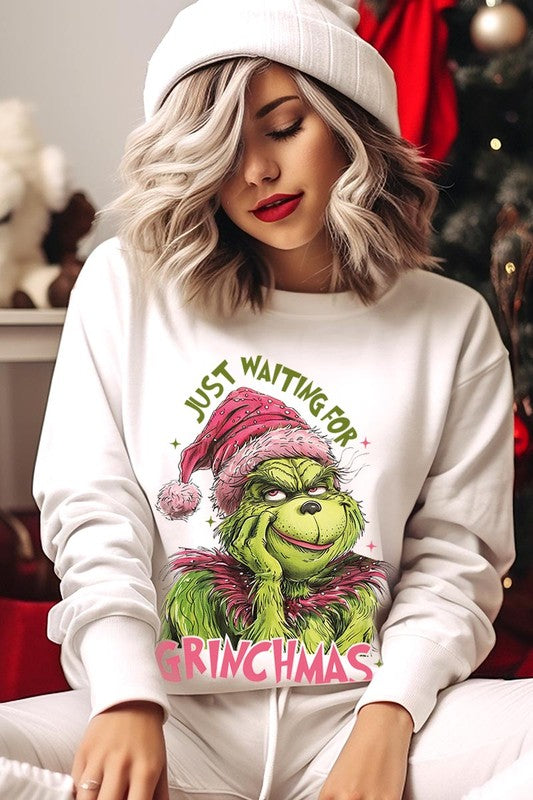 Just Waiting For Grinchmas Fleece Sweatshirts