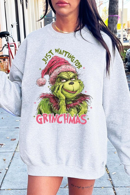 Just Waiting For Grinchmas Fleece Sweatshirts