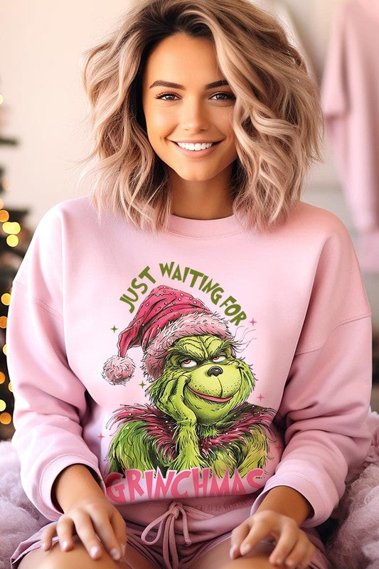 Just Waiting For Grinchmas Fleece Sweatshirts