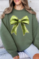 Grinchmas Coquette Bow Graphic Fleece Sweatshirts