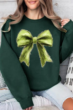 Grinchmas Coquette Bow Graphic Fleece Sweatshirts