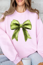 Grinchmas Coquette Bow Graphic Fleece Sweatshirts