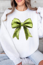 Grinchmas Coquette Bow Graphic Fleece Sweatshirts